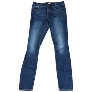 Express Mid Rise Denim Legging Size 10R Distressed Casual‎ Work Pant Indigo Blue